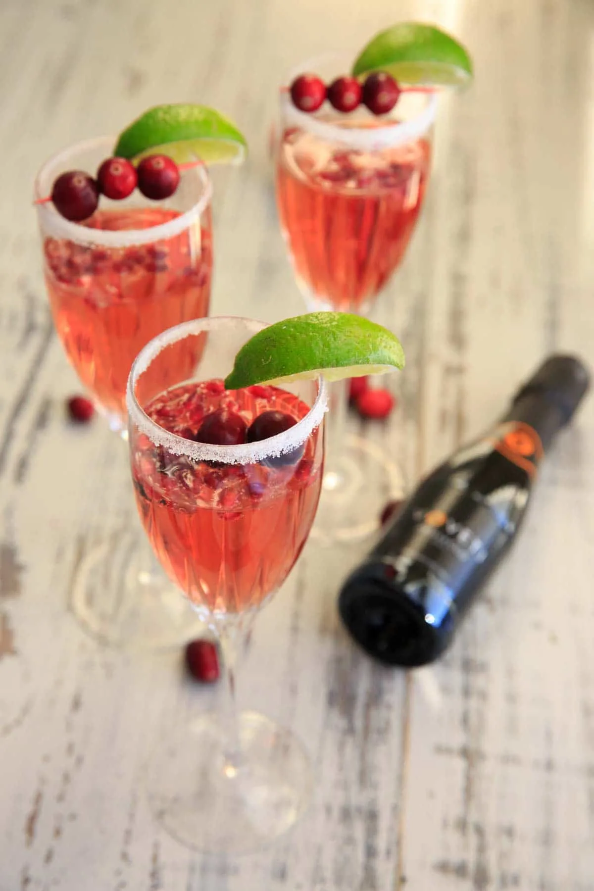 Cranberry Pomegranate Punch Cocktail with Voveti Prosecco