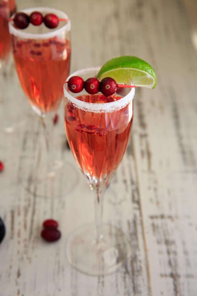 Cranberry Pomegranate Punch Cocktail with Voveti Prosecco