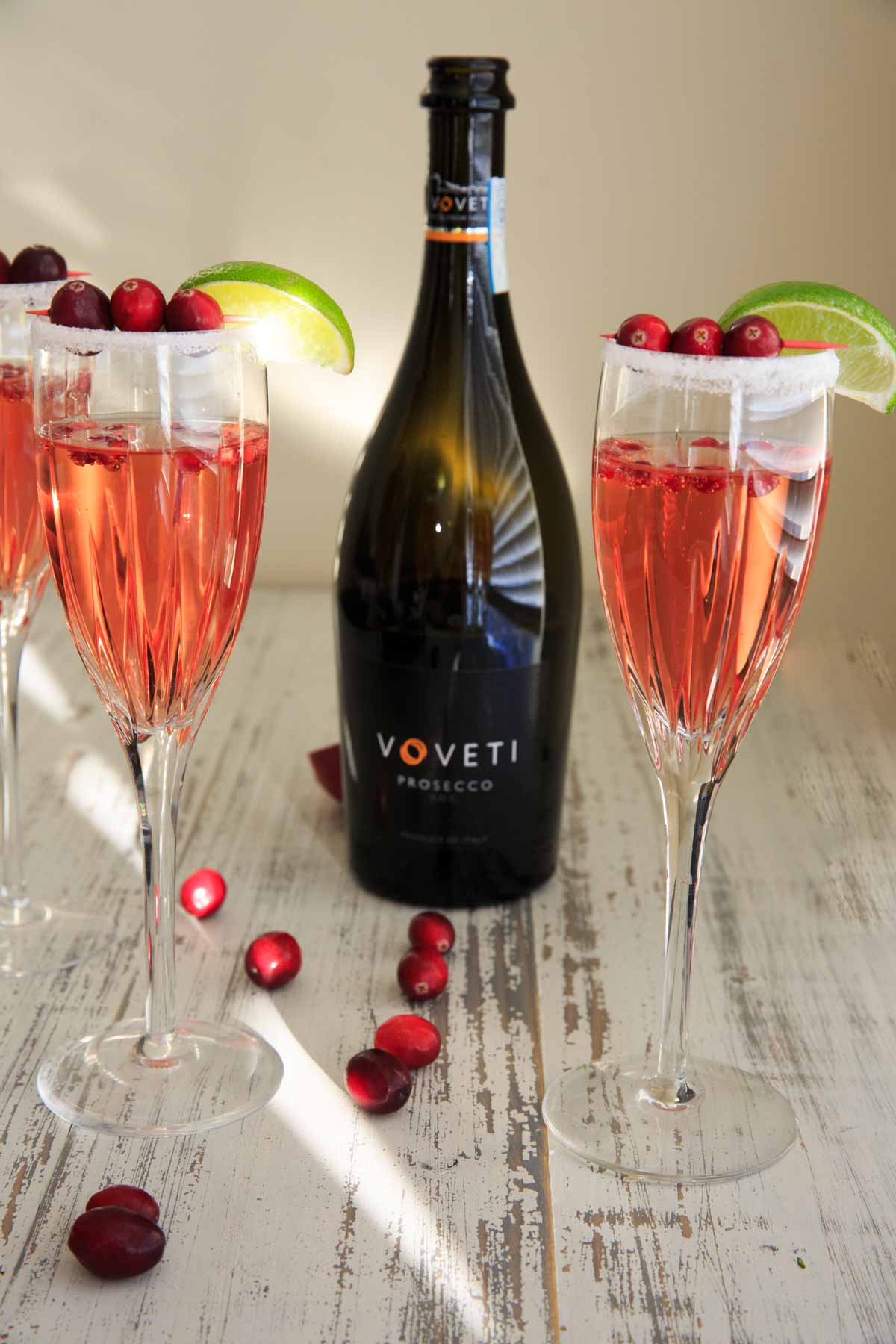 Cranberry Pomegranate Punch Cocktail with Voveti Prosecco