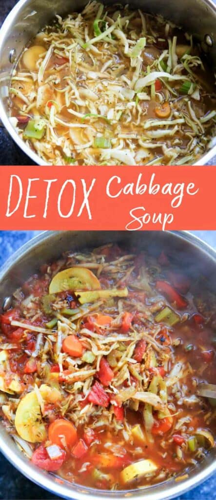 Whenever you need a break from over-indulging or simply want some lighter, healthier, veggie-packed meals, this detox cabbage soup is a great recipe to make. Customizable with non-starchy vegetables, herbs and spices, this soup will fill you up with nutrients! Vegan, gluten-free.