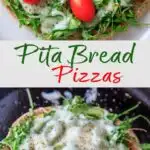 Quick and easy pita pizza recipe that you can make in the oven, microwave, or even on the grill! Fast lunch or dinner option that is completely customizable and faster than delivery.