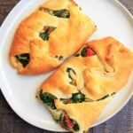 Spinach Ricotta Crescent Wrap cut in half