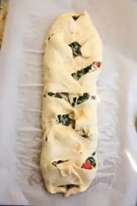Braided spinach ricotta on crescent wrap - Spinach Ricotta Crescent Wrap