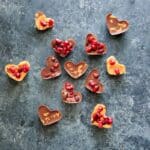 Chocolate Pomegranate Candy Recipe - all the heart shaped bites together, chocolate, peanut butter and pomegranate