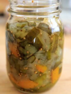 Homemade Sweet Pickle Relish Recipe - in jar