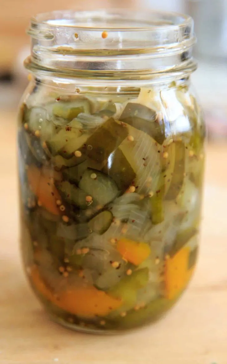 Homemade Sweet Pickle Relish Recipe - in jar