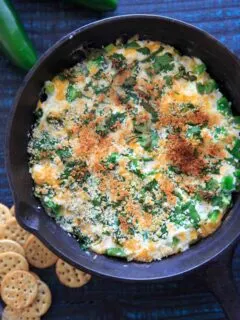 Jalapeno Popper Dip. With only a handful of ingredients you get a delicious hot cream cheese appetizer ready for parties!