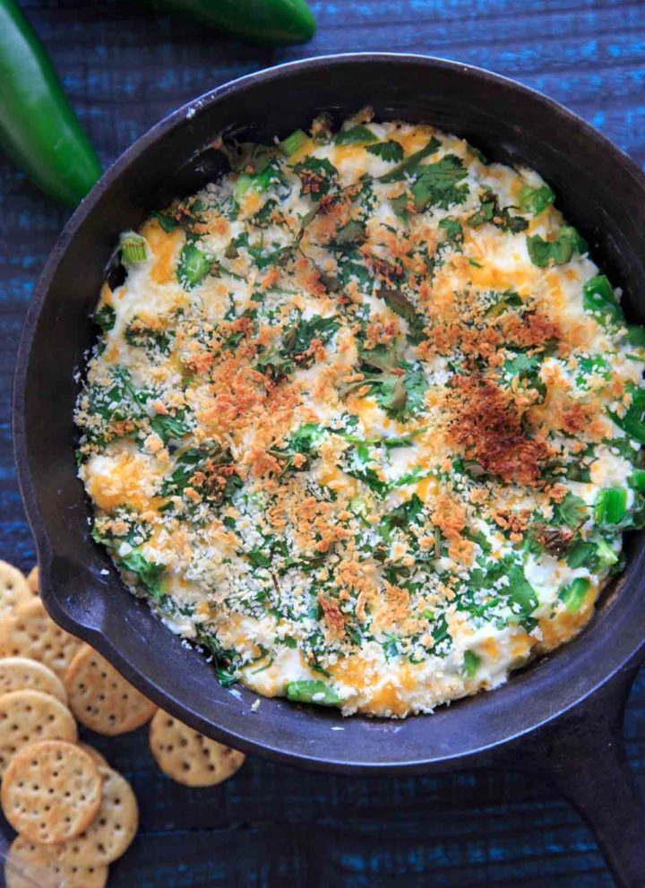 Jalapeno Popper Dip. With only a handful of ingredients you get a delicious hot cream cheese appetizer ready for parties!