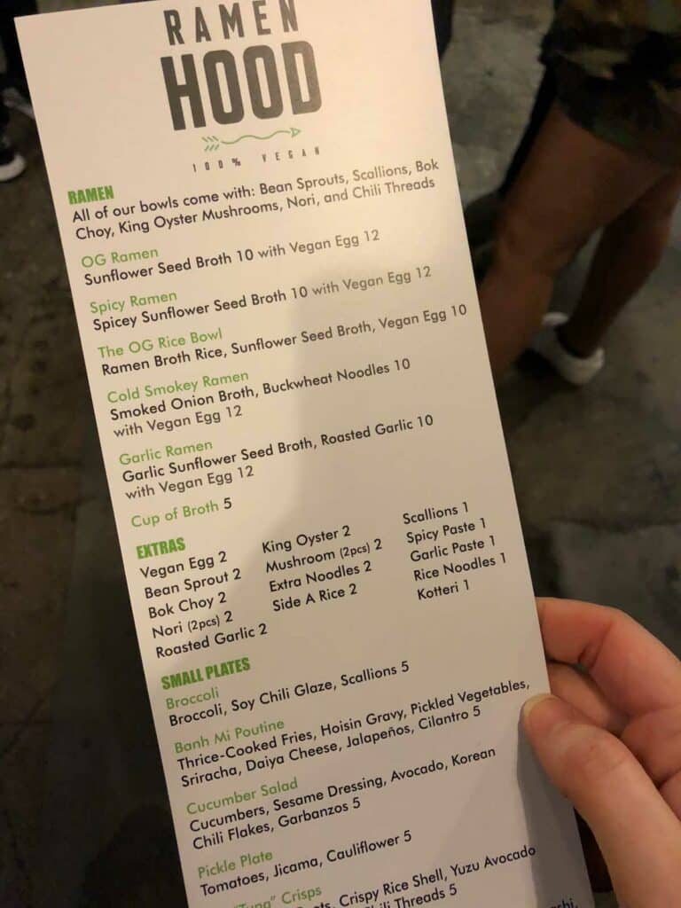 Ramen Hood Downtown LA Menu