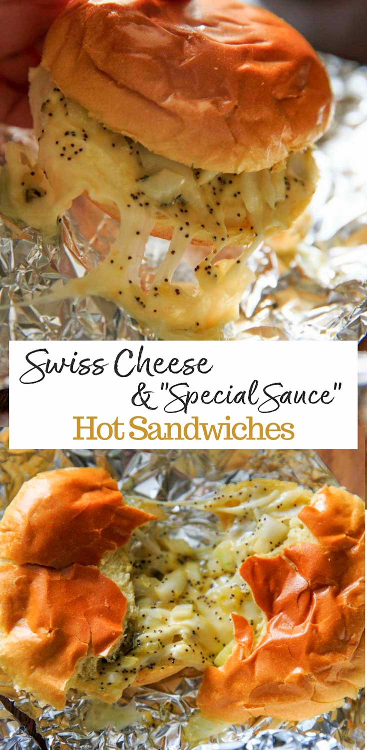 Swiss Cheese Hot Slider Sandwiches Recipe pin