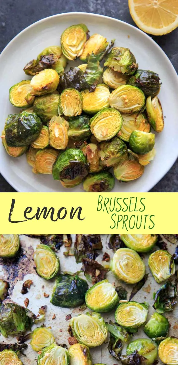 Lemony Brussels Sprouts are a wonderfully citrusy vegetable side dish. Serve on top of salads or with a meal for a fresh lemon pop of flavor! Naturally vegan and gluten-free.