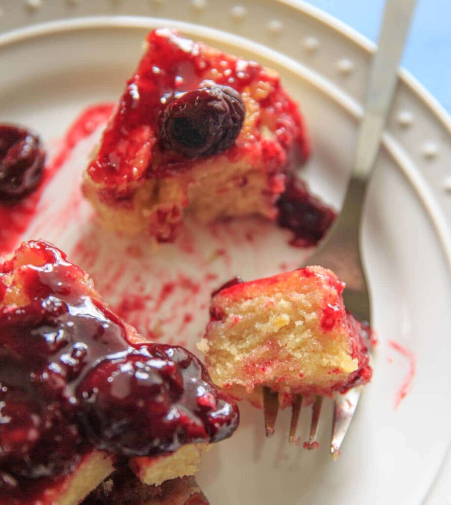 White Texas Sheet Cake with Cherry Glaze Topping