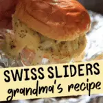 swiss cheese sliders grandma's recipe pin