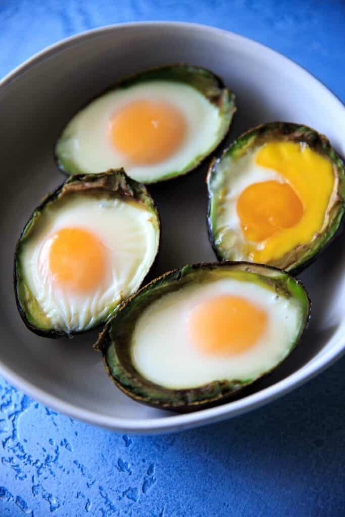 Baked Egg in Avocado after baking