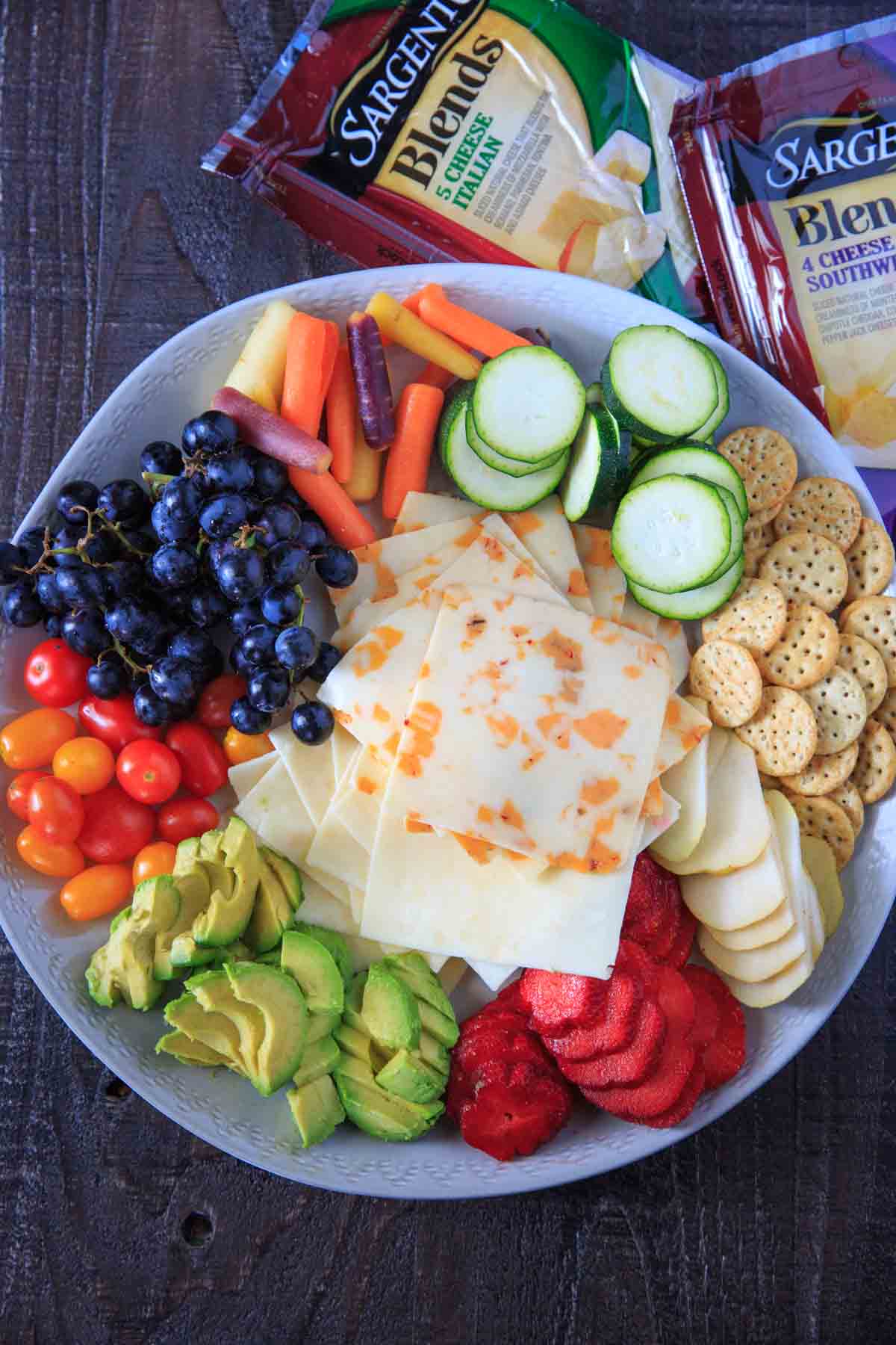 Sargento Cheese Summer Platter with fruits, vegetables and crackers