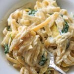Spinach Artichoke Pasta - a one pot meal that is your favorite dip in dinner form!