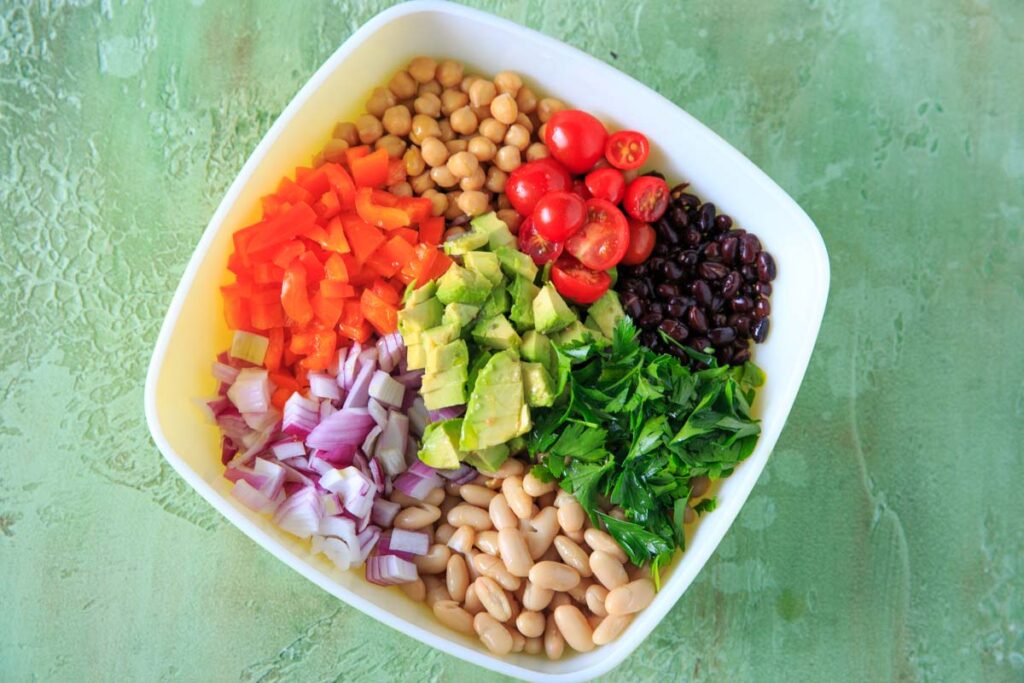Three Bean Salad ingredients