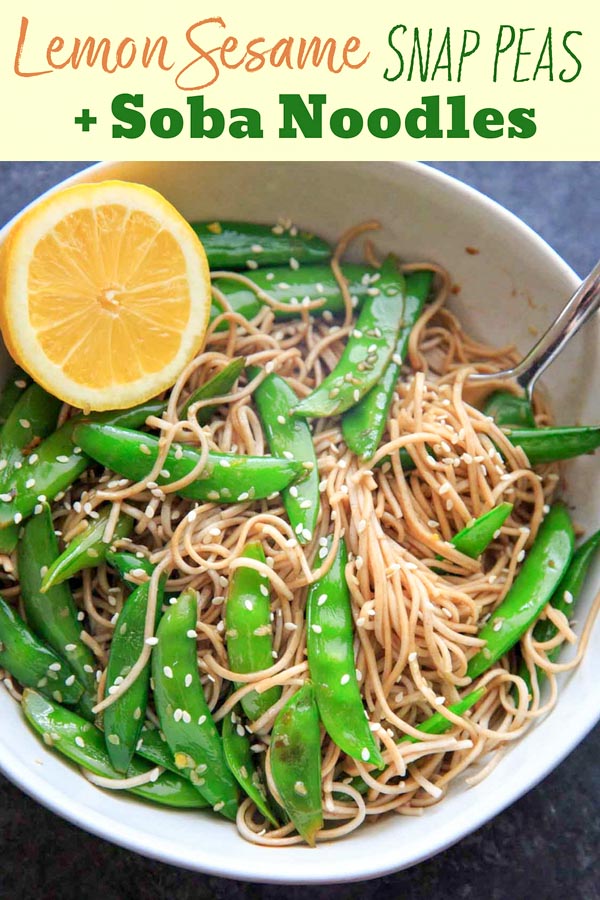 Soba Noodles with Lemon Sesame Sugar Snap Peas are packed with protein, fiber and flavor! Naturally vegan and gluten-free. 