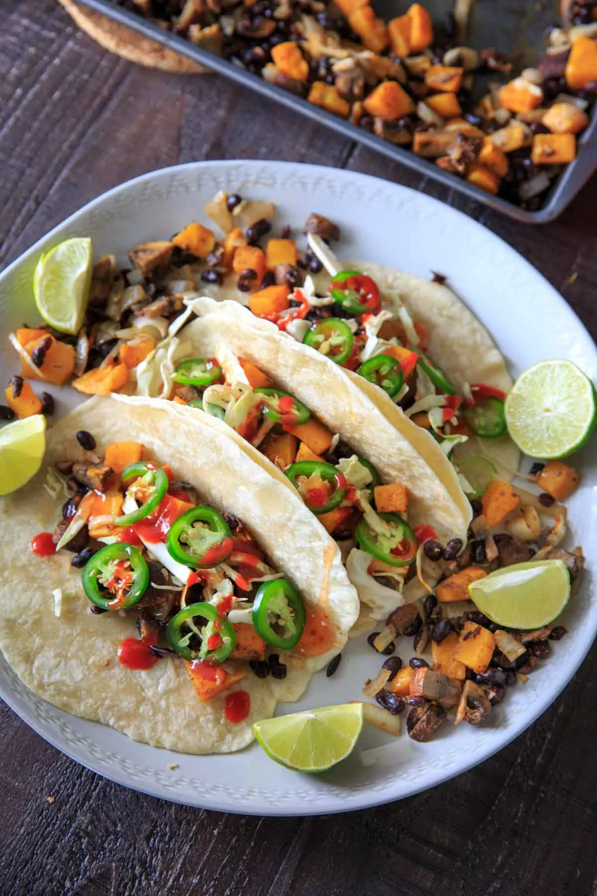 Sheet Pan Butternut Squash and Mushroom Tacos