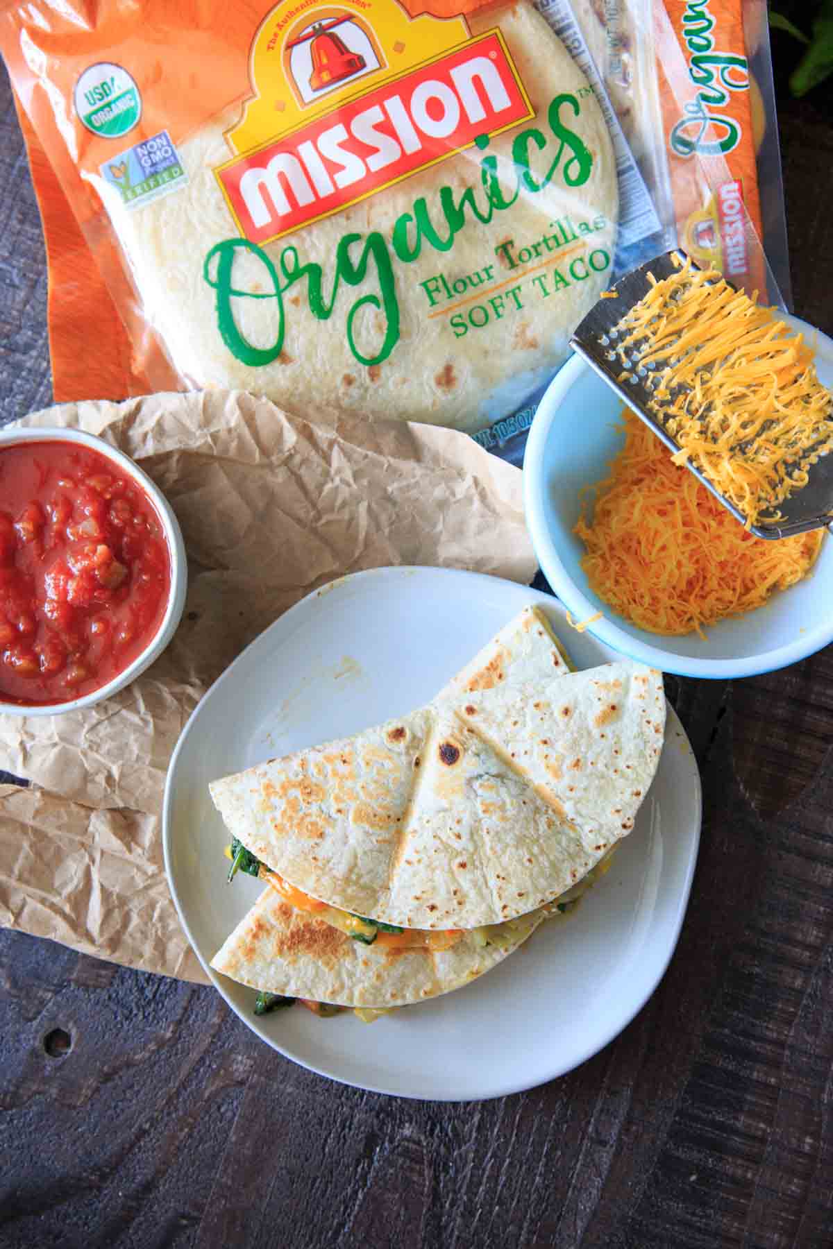 Garden fresh vegetable quesadillas