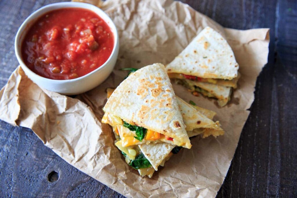 Farmers Market Vegetable Quesadillas (Squash, Peppers and Spinach) Trial and Eater