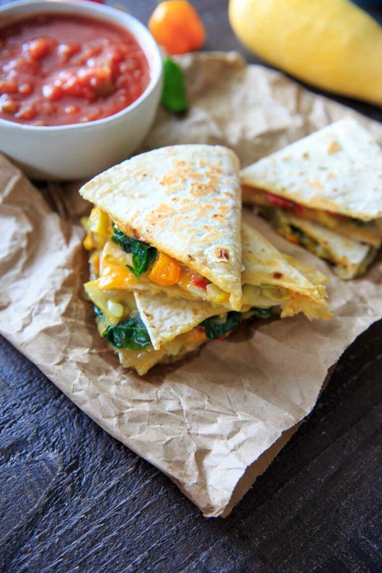 Farmers Market Vegetable Quesadillas (Squash, Peppers and Spinach) Trial and Eater