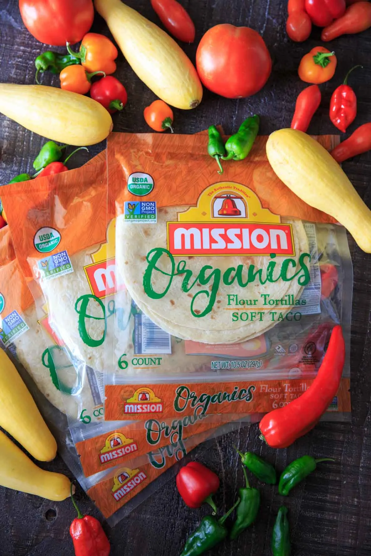 Mission Organics Tortillas with fresh produce