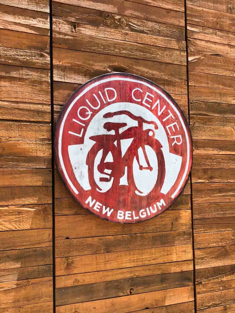 liquid center New Belgium brewery Asheville nc sign