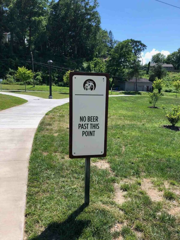 New Belgium Brewery tour - leaving sign