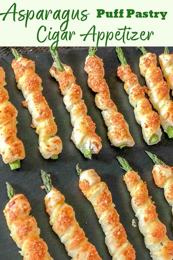 Asparagus Puff Pastry Cigars make a cute and delicious finger-food appetizer for your next party or game night! 
