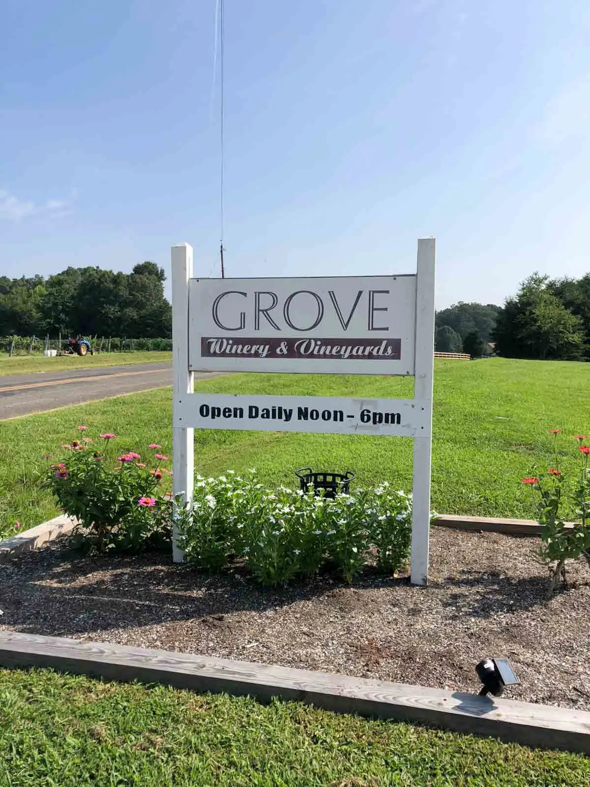 Grove Winery NC sign