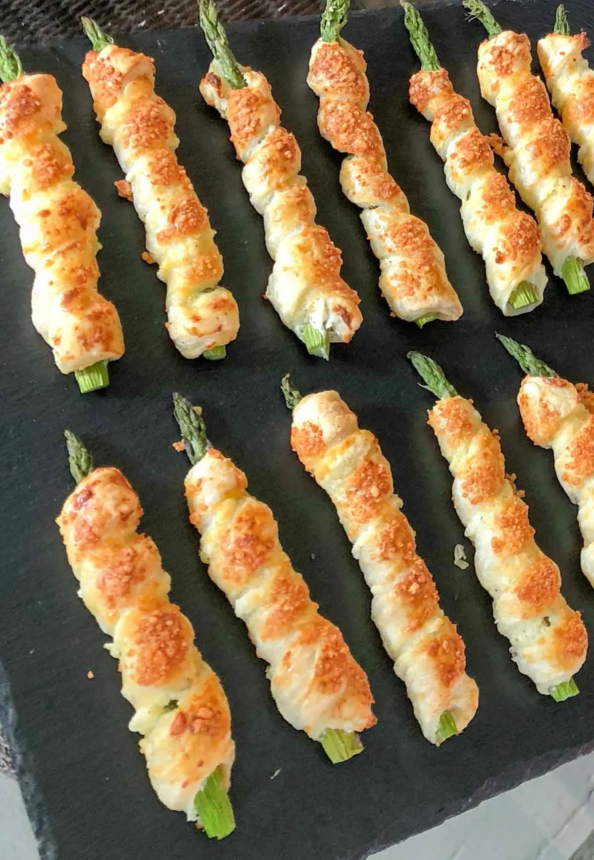 Asparagus Puff Pastry Cigars close up