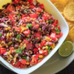 Cowboy (Texas) Caviar with tortilla chips and lime