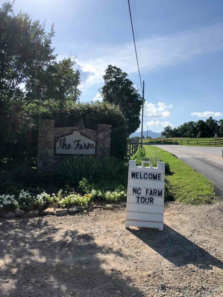 The Farm + NC Farm Tour sign