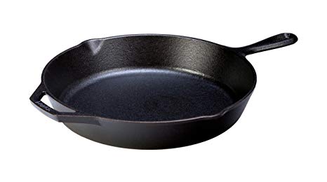 Lodge Seasoned Cast Iron Skillet - 12 Inch Ergonomic Frying Pan with Assist Handle