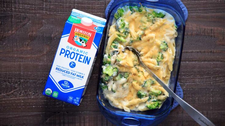 White Sauce Broccoli Pasta Bake with Horizon Organic