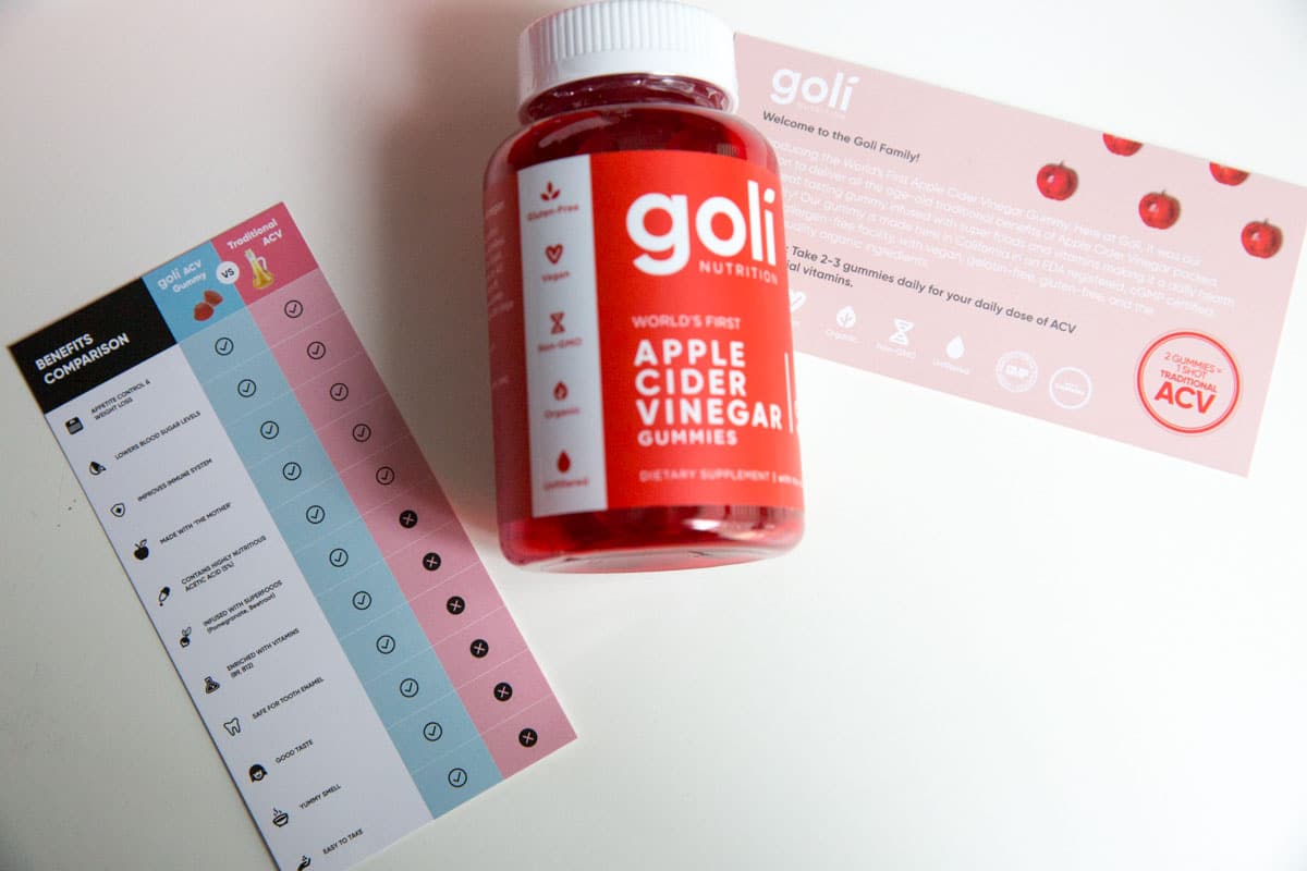 Goli nutrition apple cider vinegar gummies with benefits list for goli review