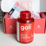 Goli brand apple cider vinegar gummies are organic, vegan and gluten-free and free of preservatives, chemicals and artificial ingredients. They actually taste delicious and are an easy, portable alternative to drinking ACV for the health benefits!