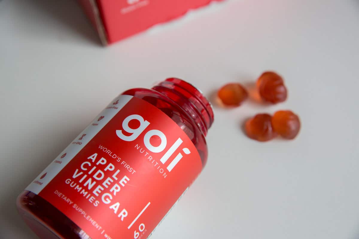 Goli nutrition apple cider vinegar gummies out of container