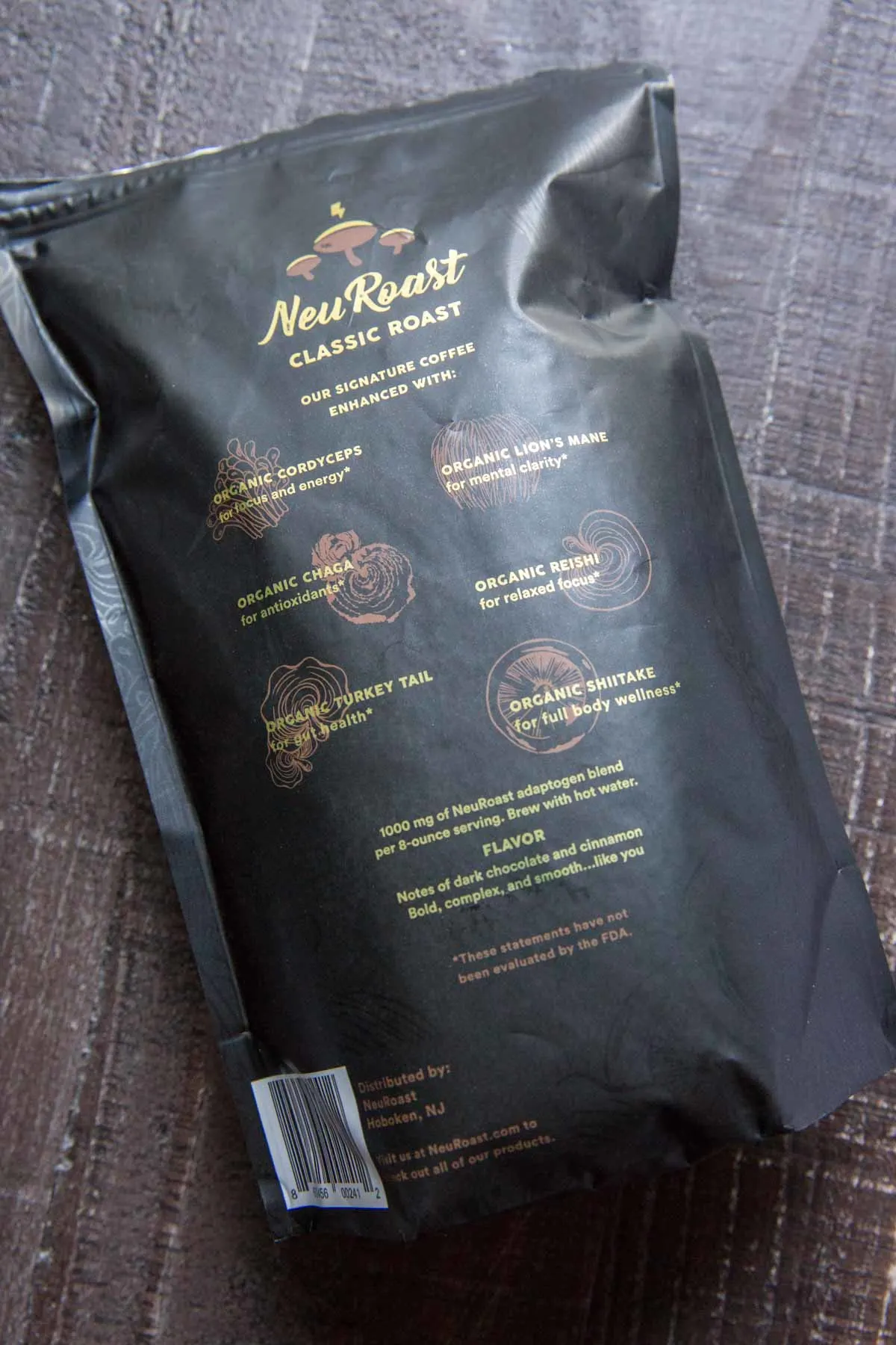 Neuroast Classic Coffee back of the bag
