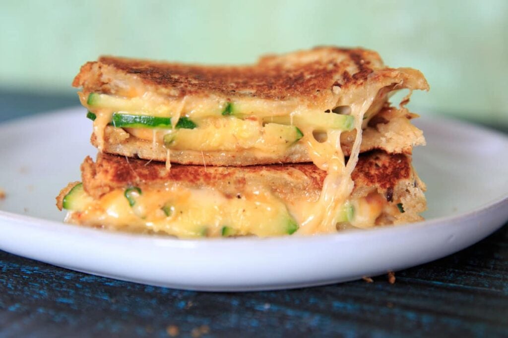 Zucchini grilled cheese sandwich