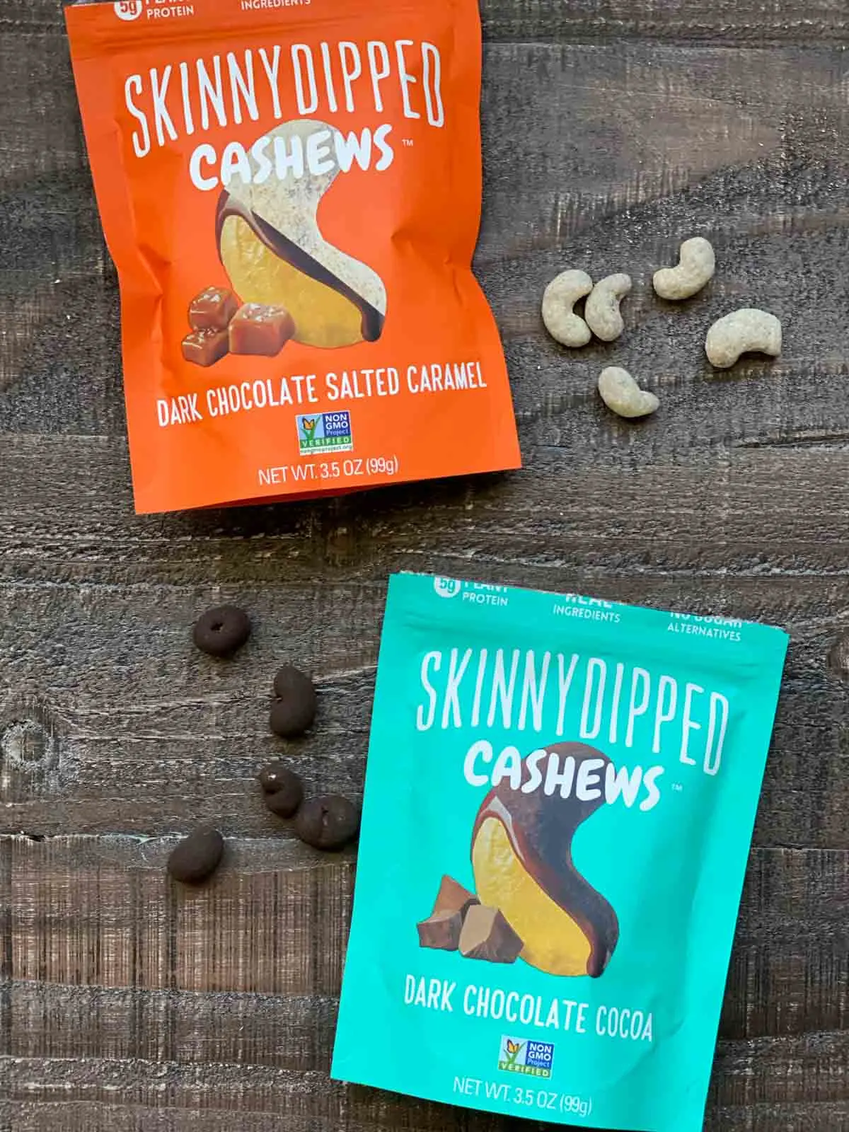 skinny dipped cashews salted caramel and dark chocolate cocoa