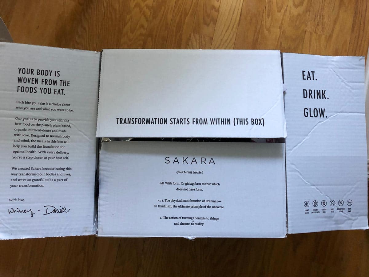 Sakara 3 day meals box