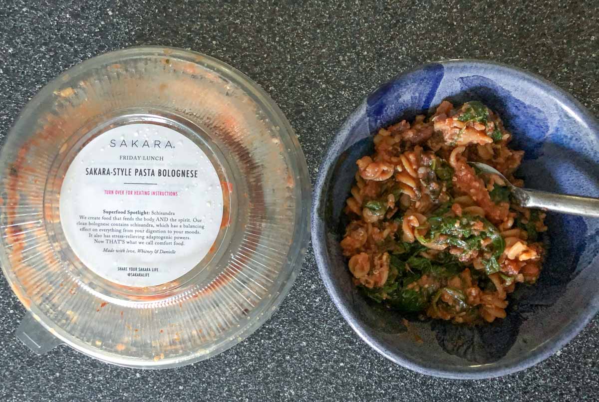 Sakara-style pasta bolognese