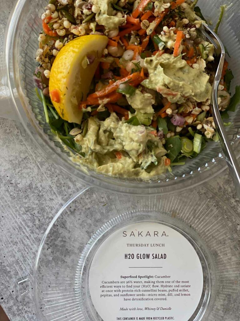 Sakara lunch H2O Glow Salad with cucumber