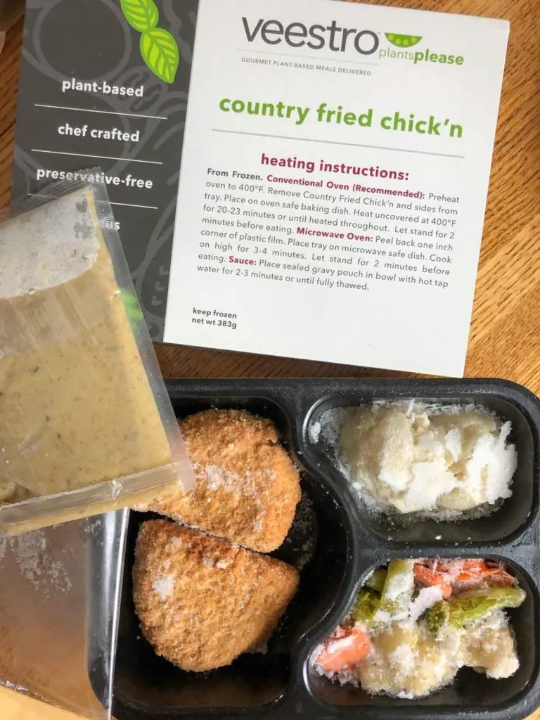 Veestro vegan country fried chick'n meal frozen
