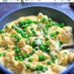 Easy cheesy cauliflower with peas pinterest