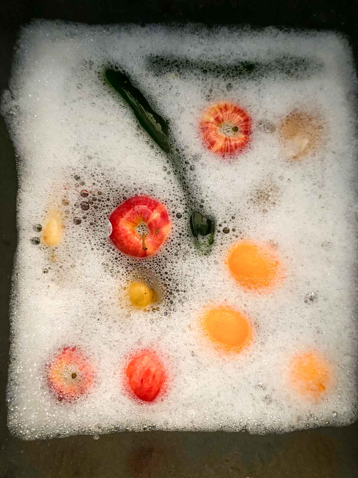 washing the fruits and vegetables from my farmbox direct box