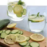 Cucumber, lemon and mint infused water is a refreshing drink that will make you feel like you're having a relaxing spa day. You'll love this beverage if you need incentive to drink more water and want a fun way to stay hydrated. 