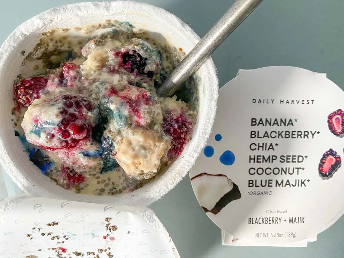 blue majik chia bowl from daily harvest